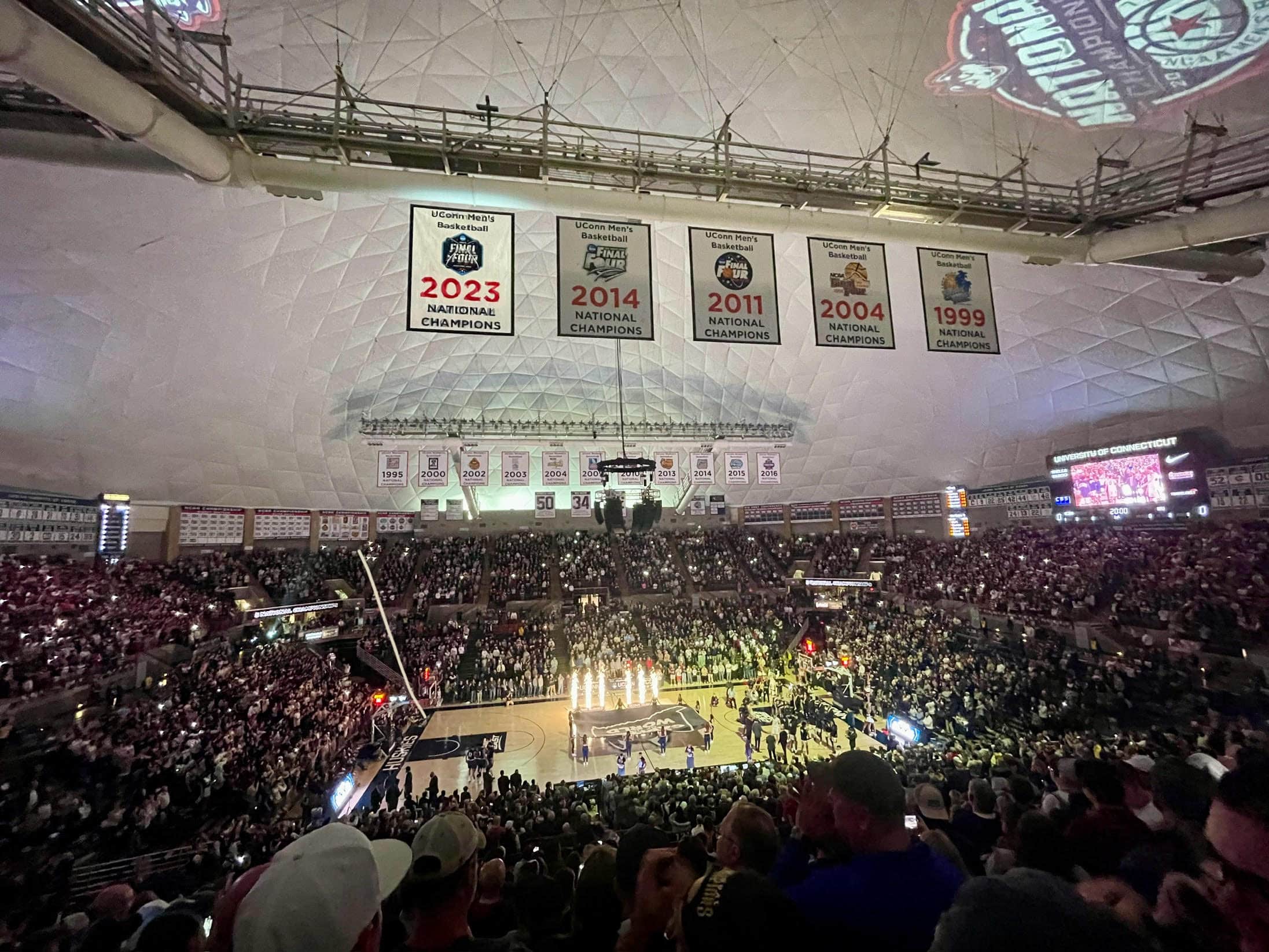 UConn Basketball welcomes their new banner to Storrs with a win over Northern Arizona