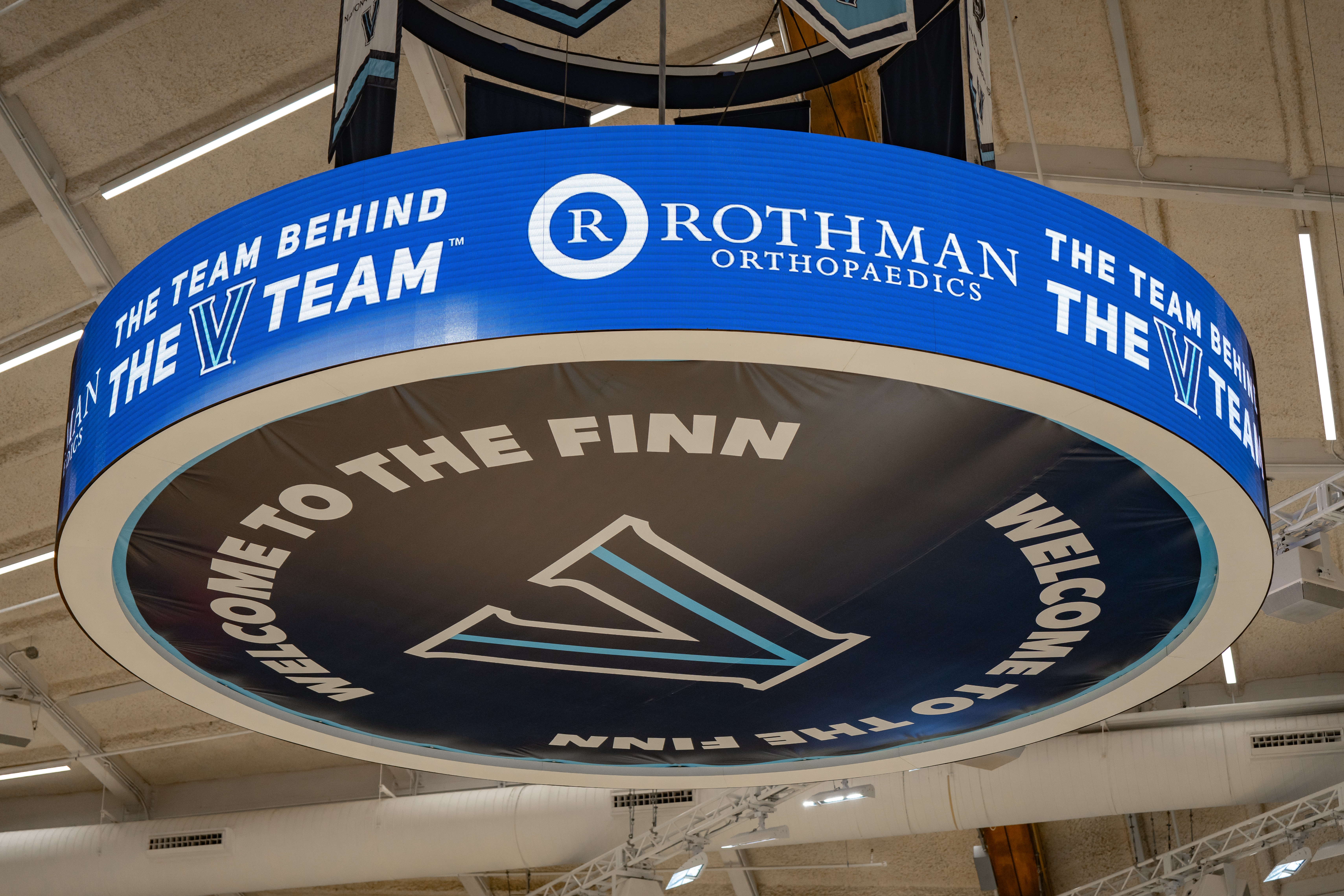 The Finneran Pavillion jumbotron, Villanova basketball arena (Photo credit: Dylan Johnson, CBB Review)