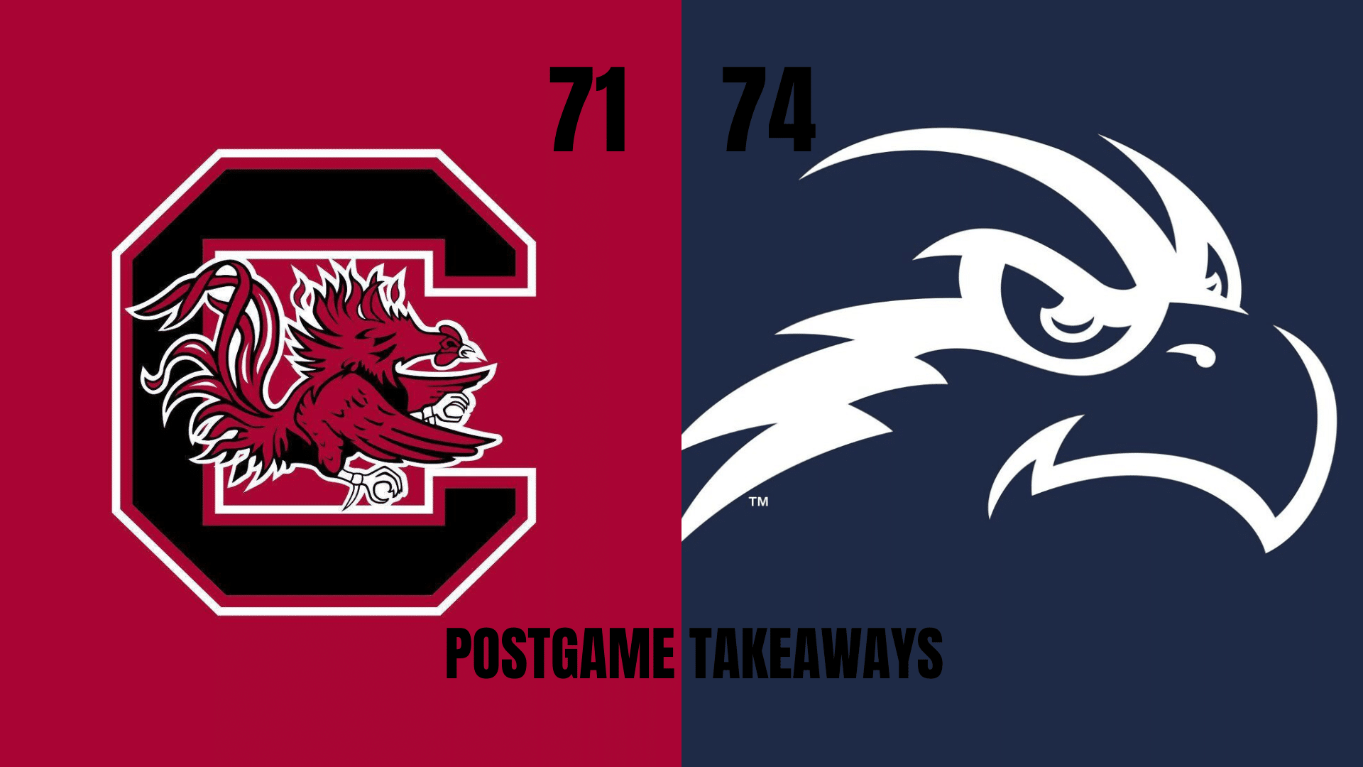 North Florida basketball defeats South Carolina basketball GFX