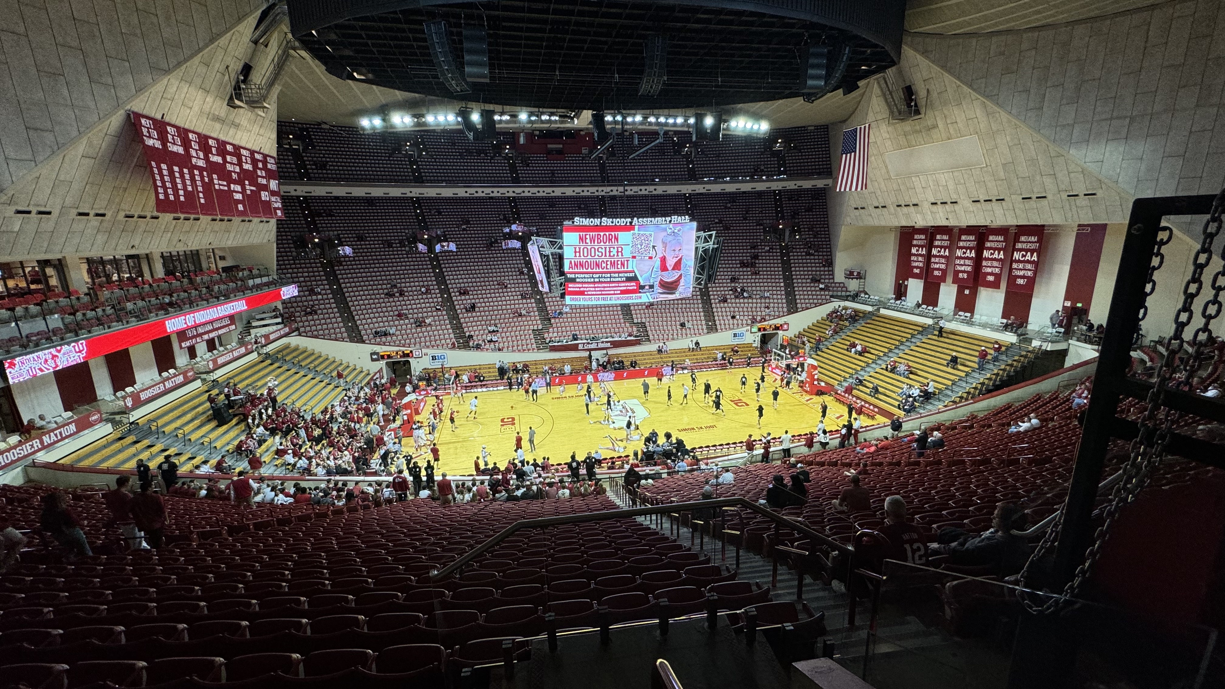 Indiana Basketball pregame warmup at Simon Skjodt Assembly Hall