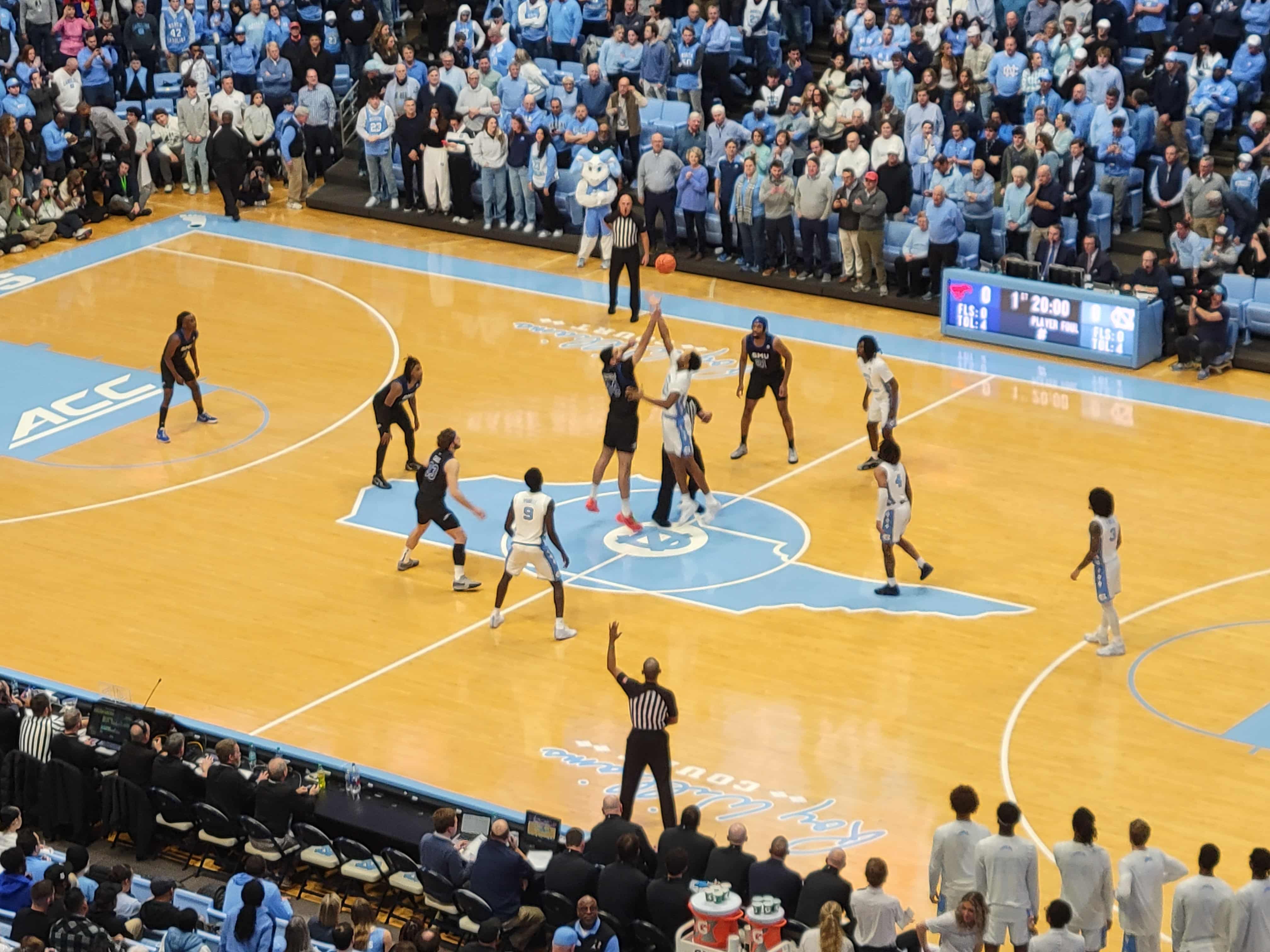 UNC basketball and SMU tip off (Photo Credit: Kyle Nachtsheim, CBB Review)