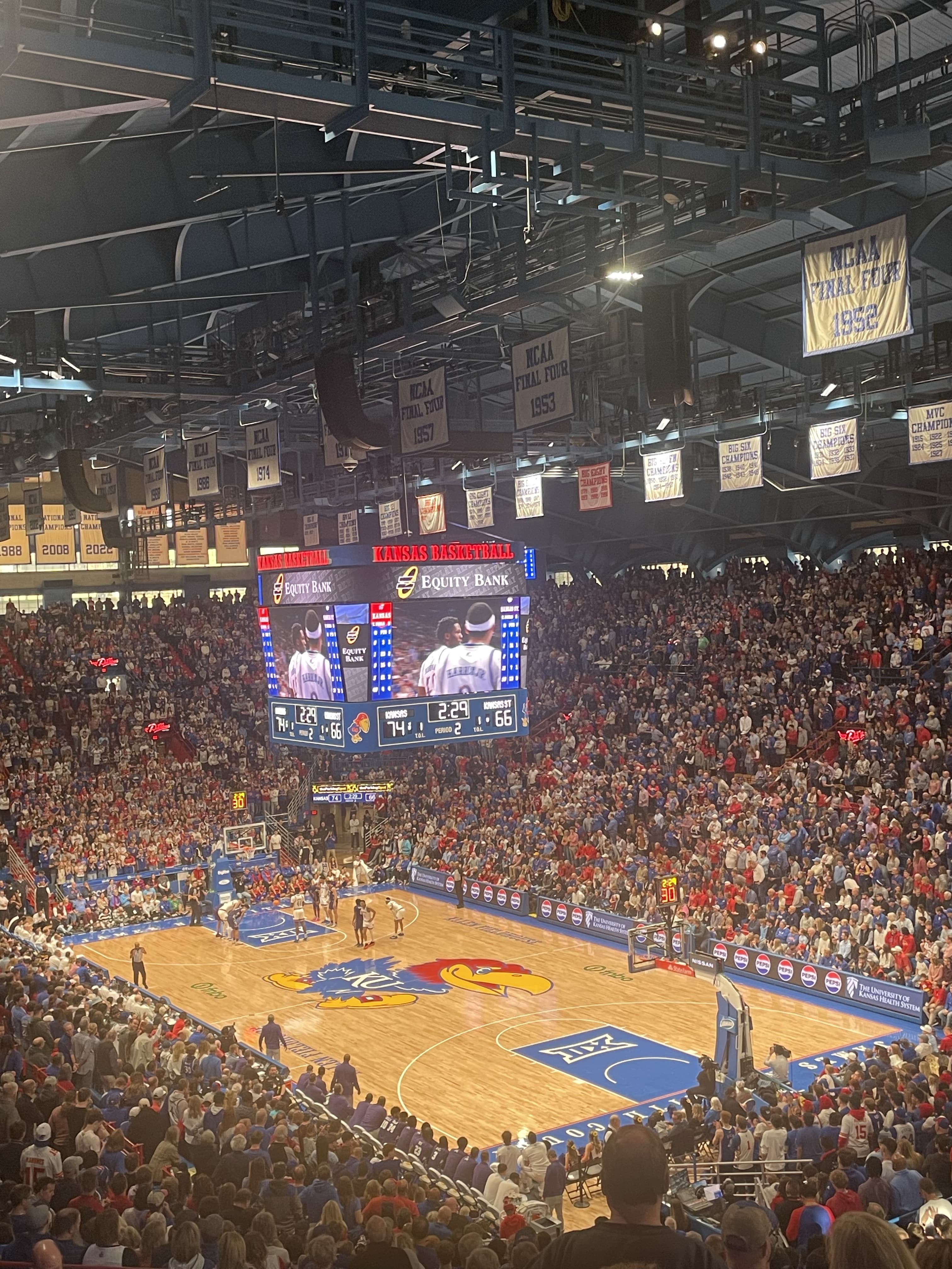 Allen Fieldhouse for a Kansas basketball game