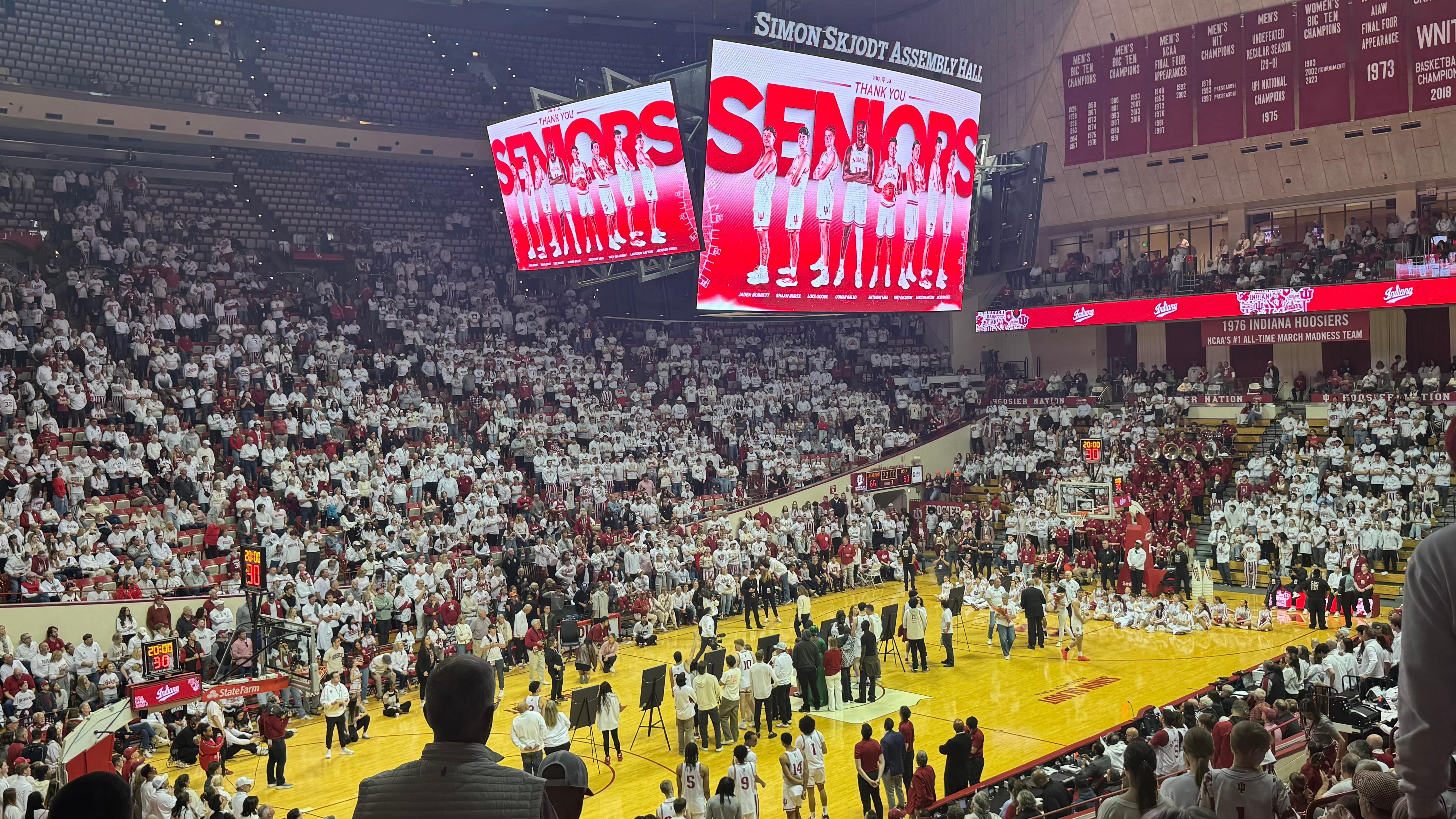 Indiana Basketball Senior Day at Simon Skjodt Assembly Hall (Photo credit: Grace Jeffer, CBB Review)