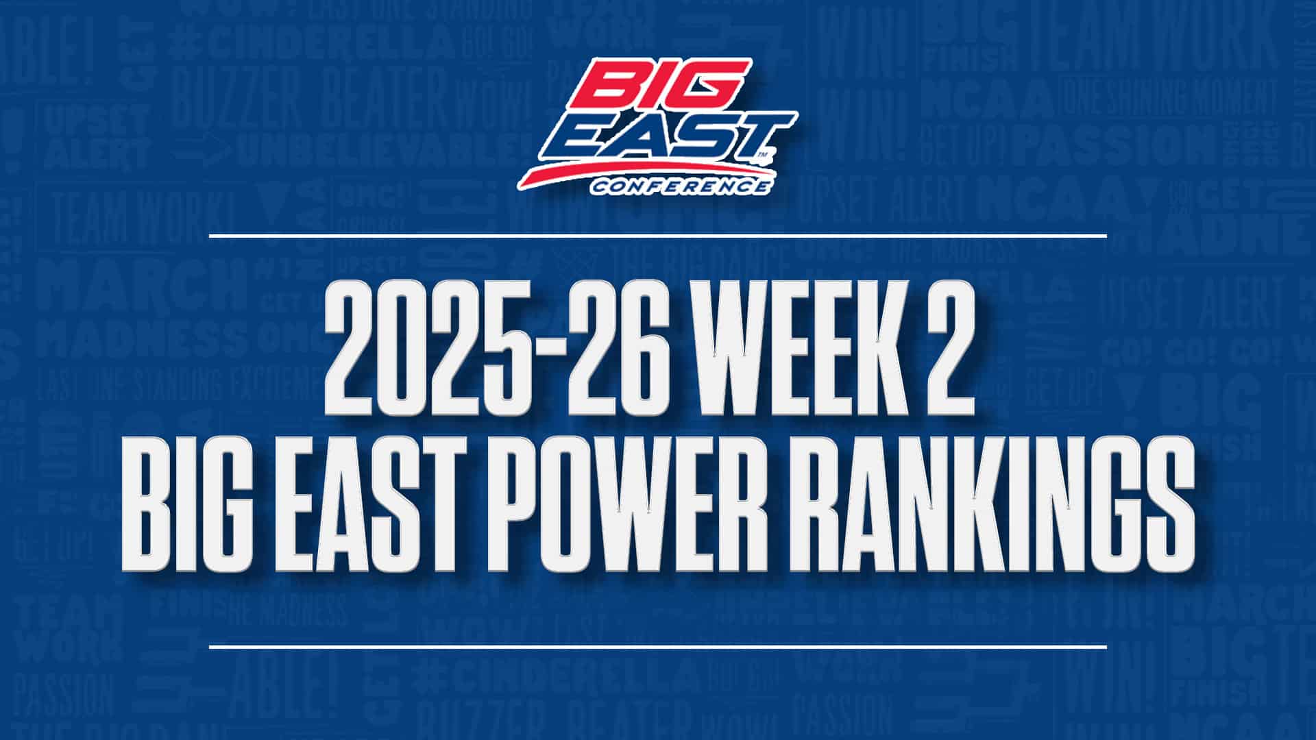 2025-26 Big East basketball power rankings week 2 GFX