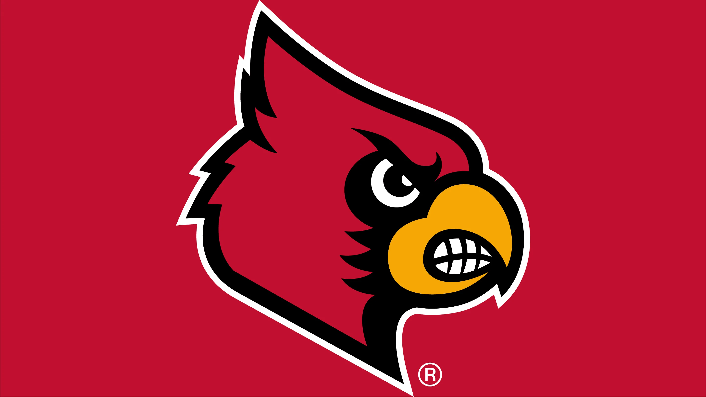 Louisville basketball logo on red background