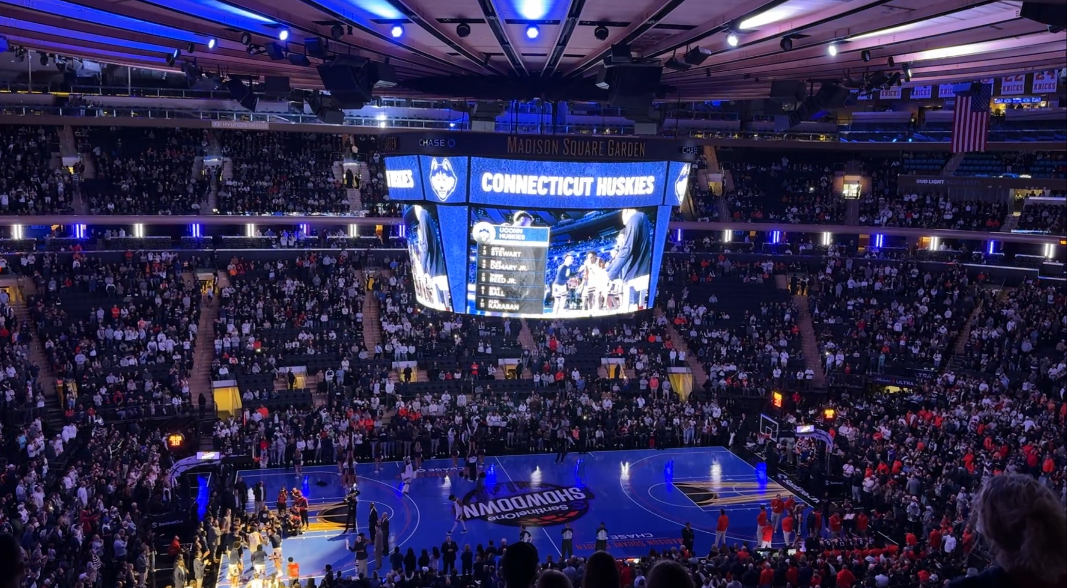 UConn basketball versus Illinois at Madison Square Garden (Photo credit: Chandler Boucher, CBB Review)