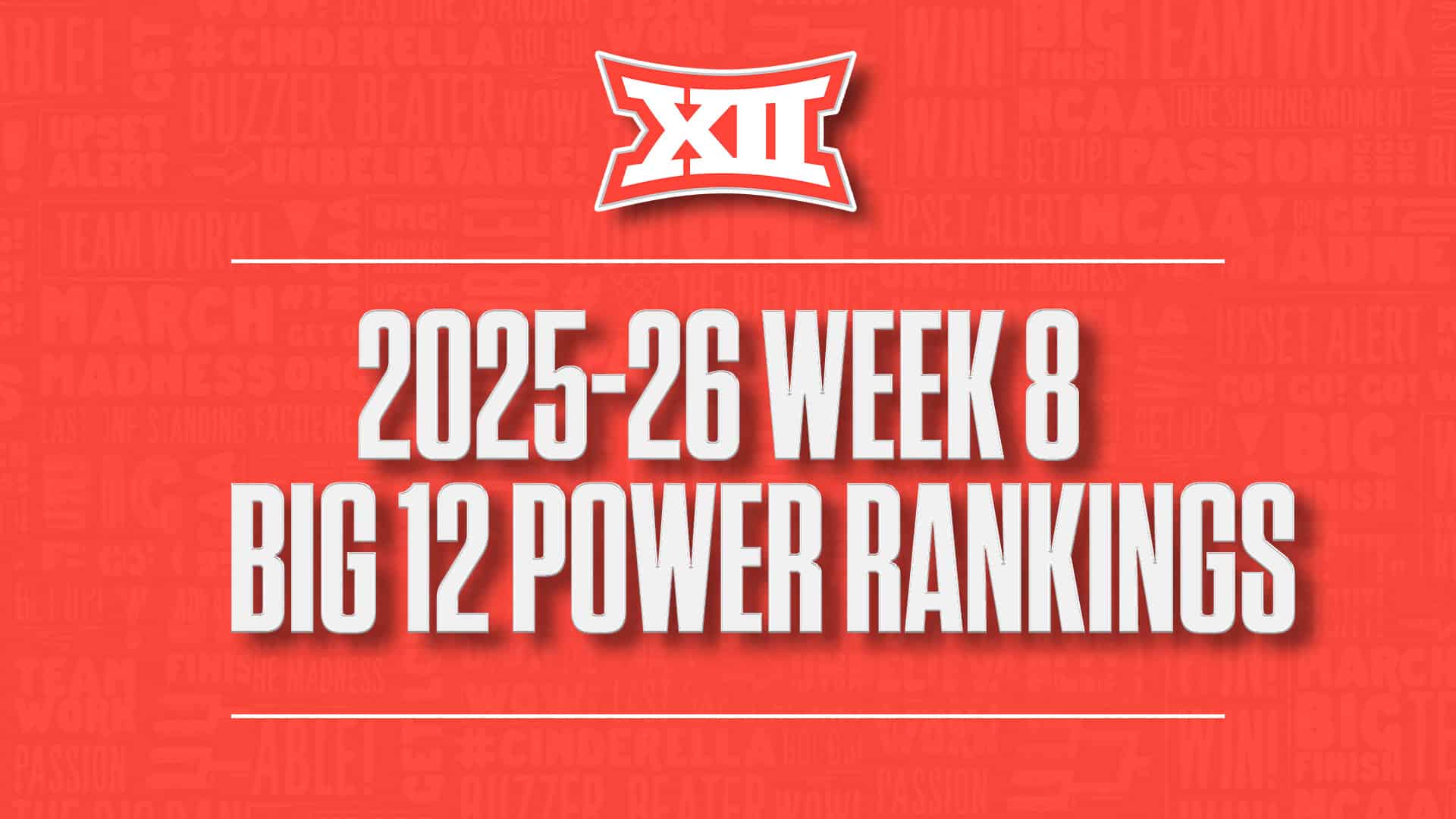 2025-26 Big 12 basketball power rankings Week 8 GFX