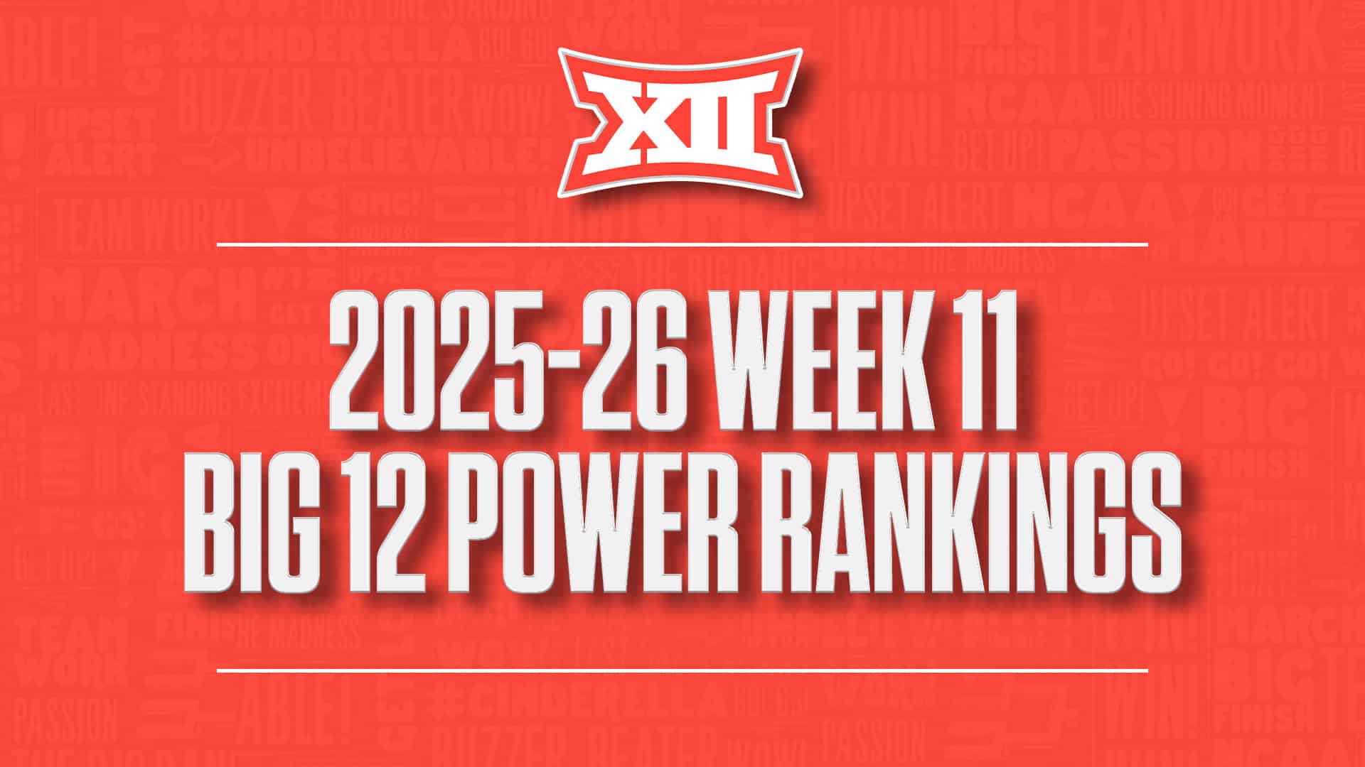 2025-26 Big 12 basketball power rankings Week 11 GFX