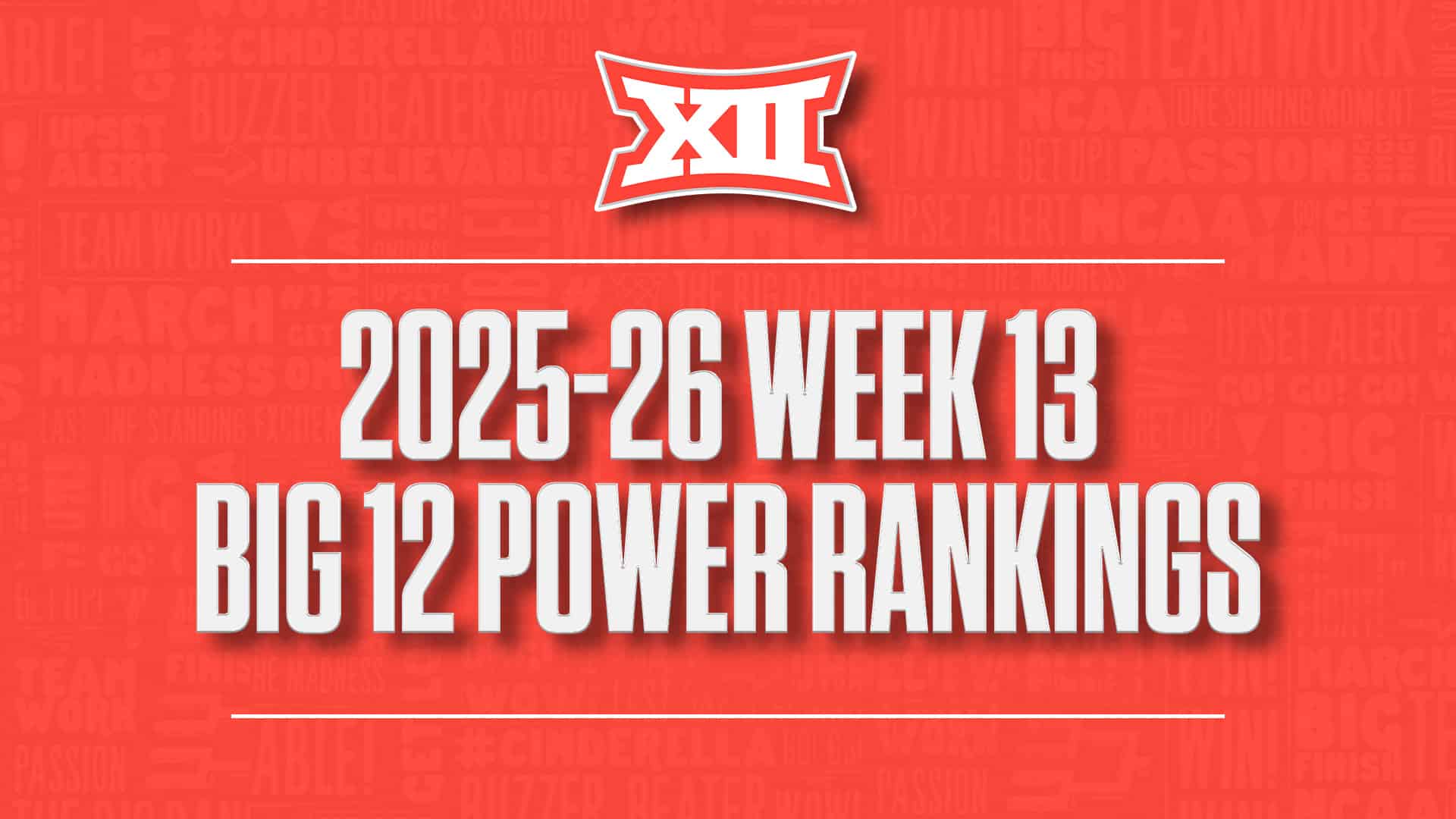 2025-26 Big 12 basketball power rankings Week 13 GFX