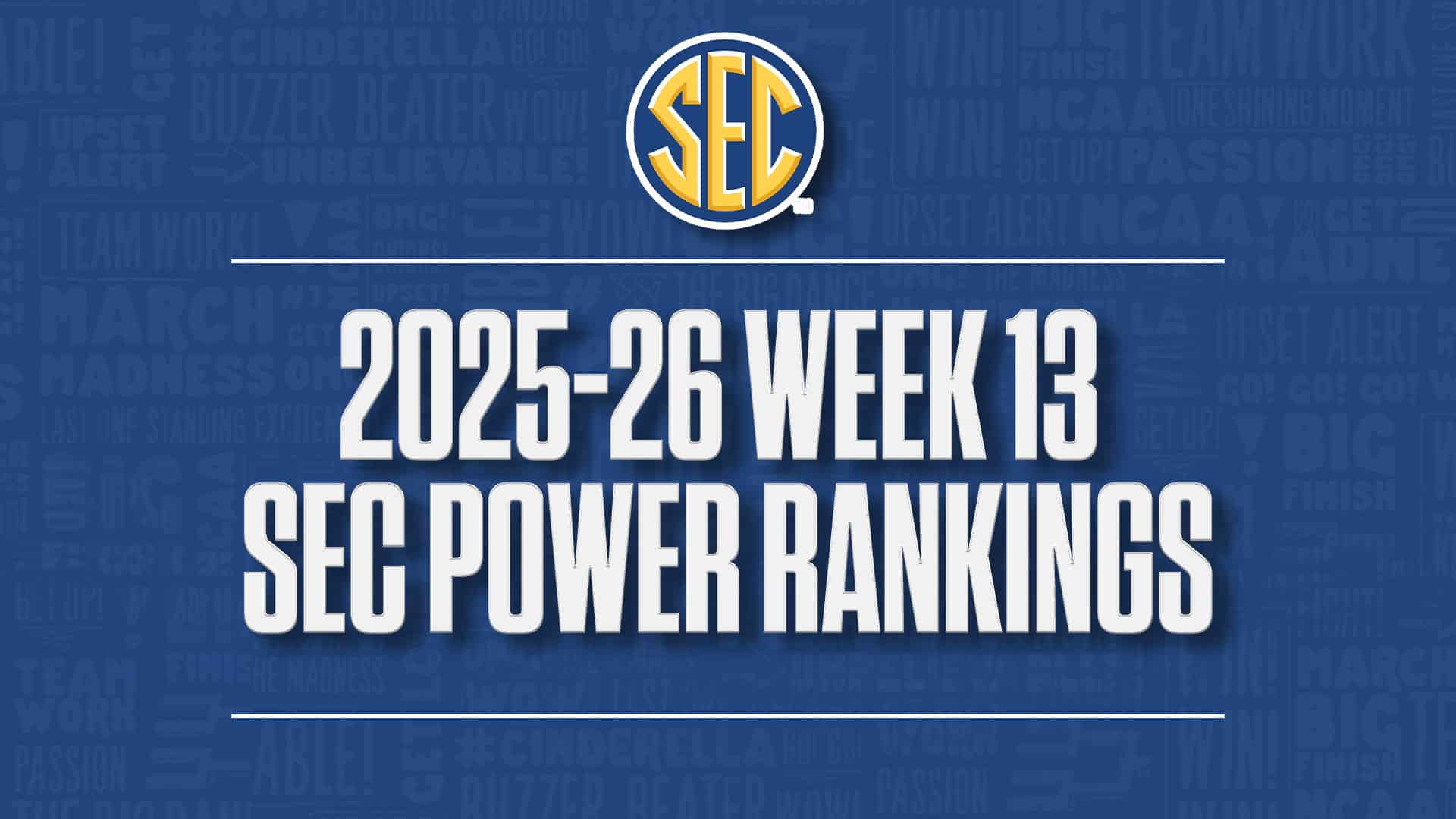 2025-26 SEC basketball power rankings Week 13 GFX