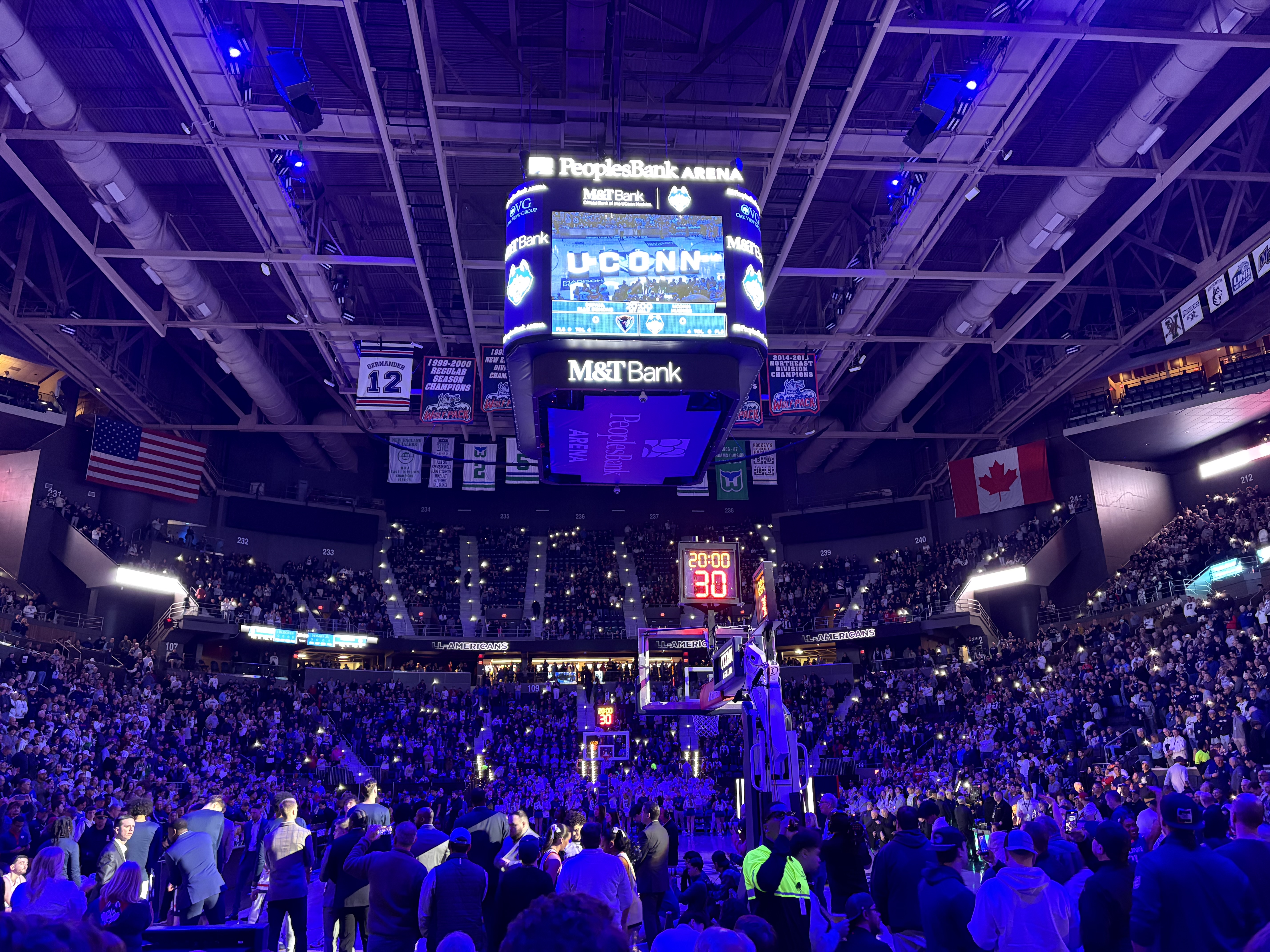 UConn basketball pre-game versus DePaul at PeoplesBank Arena (Photo credit: Ryan Poutre, CBB Review)