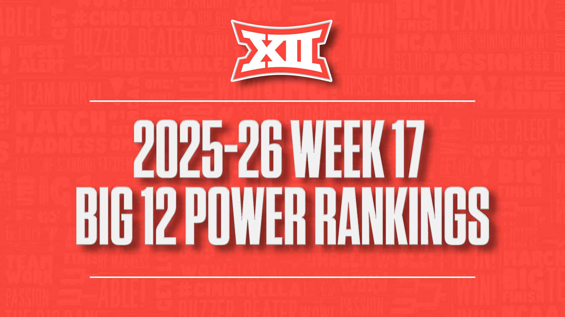 Big 12 Basketball Power Rankings Week 17 2025-26 GFX