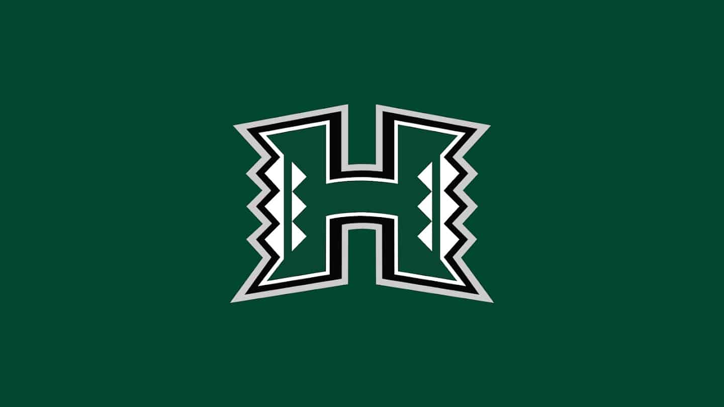 Hawaii basketball logo on green background