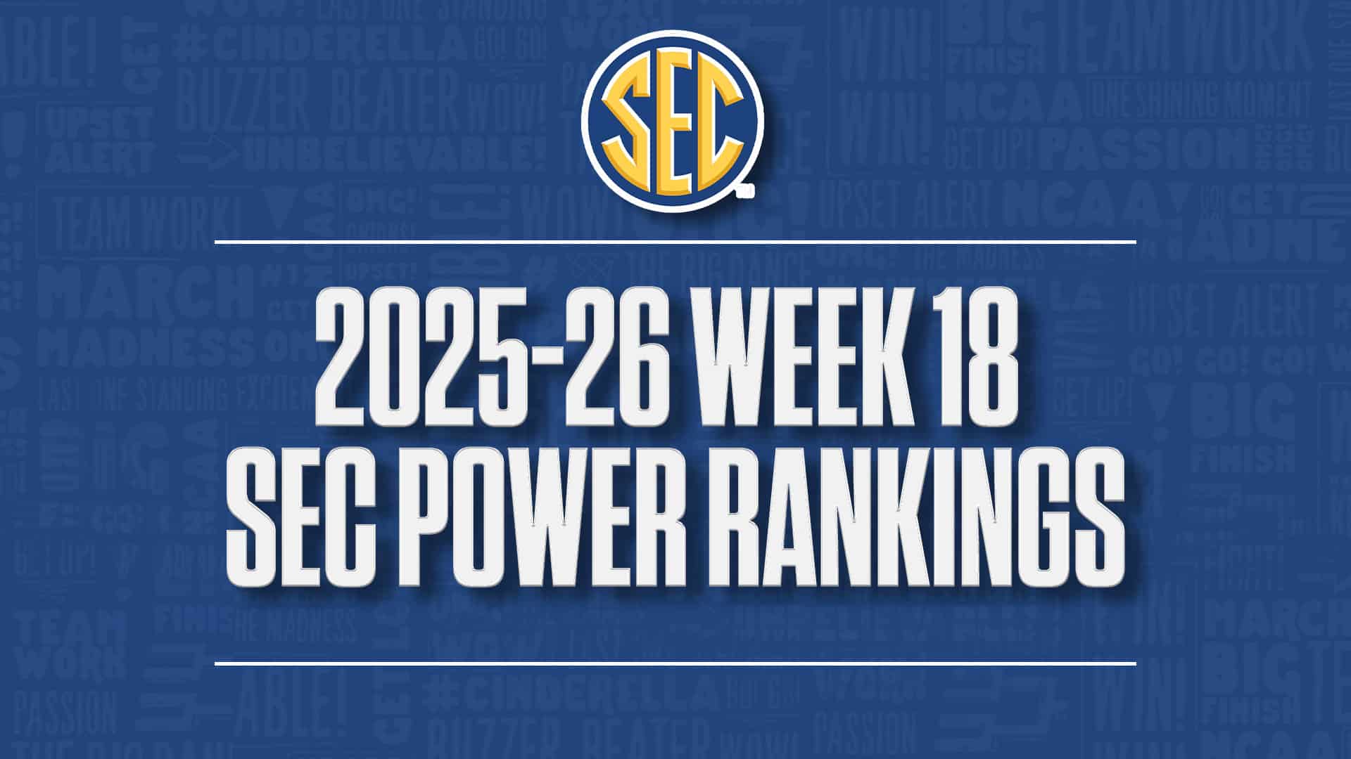 2025-26 SEC basketball power rankings Week 18 GFX