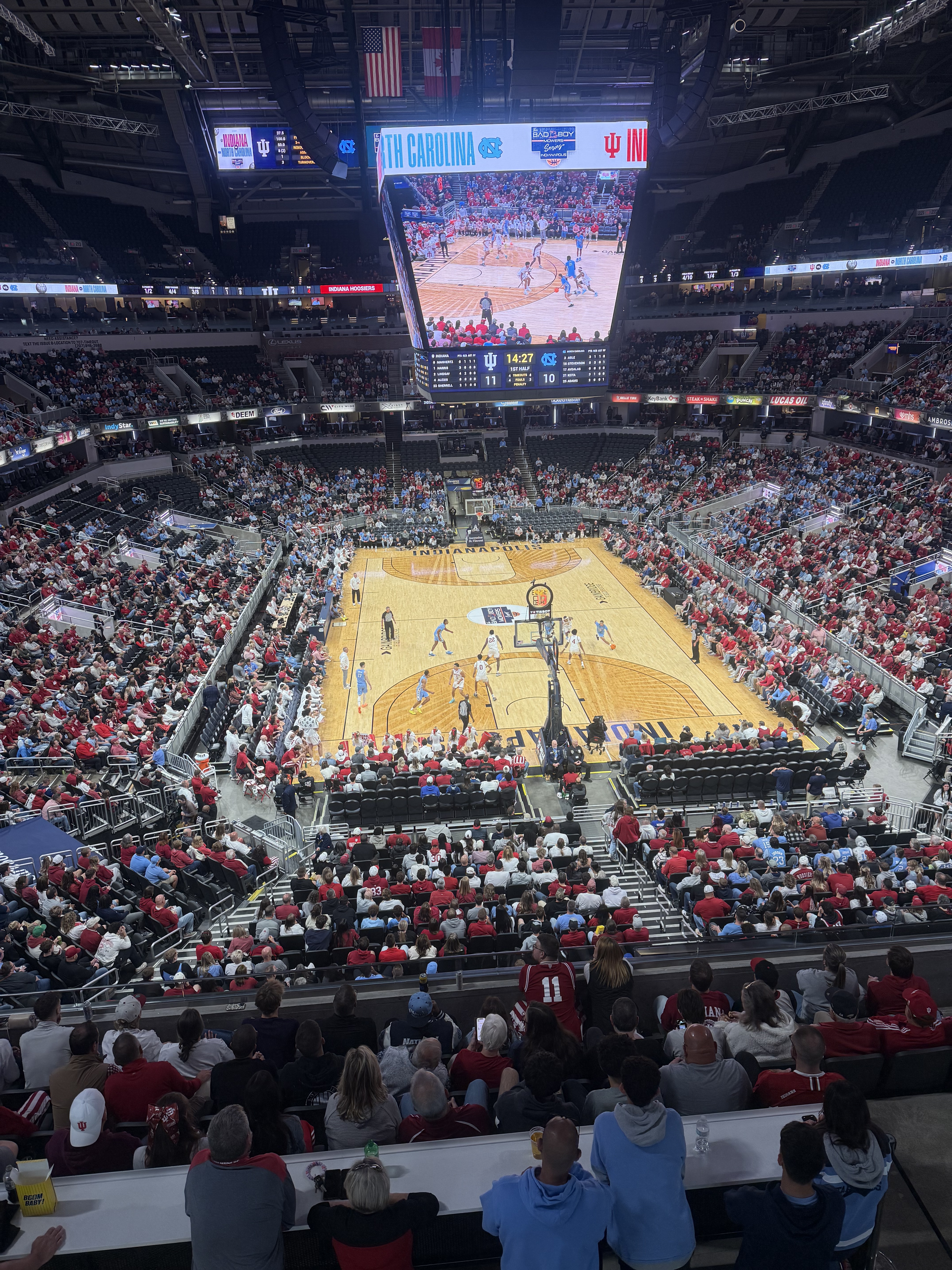 Indiana basketball plays North Carolina at Gainbridge Fieldhouse on October 19, 2026